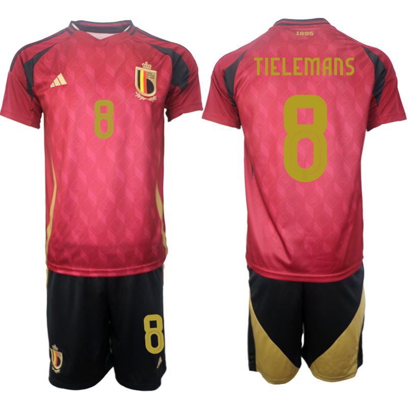 Men 2024-2025 Season Belgium home red 8 Soccer Jersey
